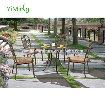 High quality hot selling 4 seater cast aluminium long lasting garden dining set