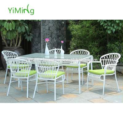 Terrace Fiberglass Outdoor Furniture Restaurant Table and Chair Set