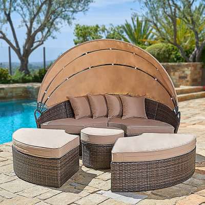 with sun shadow outdoor sofa garden rattan day bed