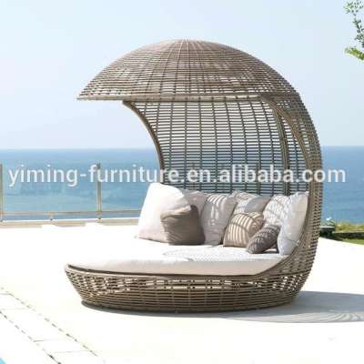 New Design Patio Garden Daybed Outdoor Rattan Sunbed Garden Sofa Bed