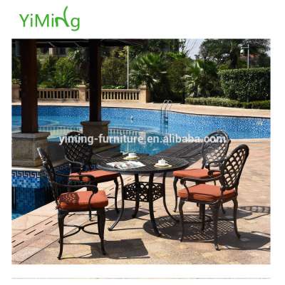 4 Seater Cast Aluminum Furniture Durable Patio Table and Chair Outdoor Dining Table Set