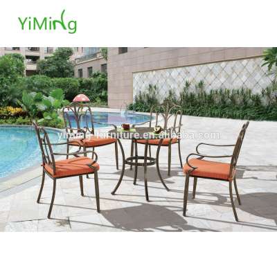 Easy Clean Garden Furniture Skid Resistant Cast Aluminum Dining Set Leisure Patio Furniture